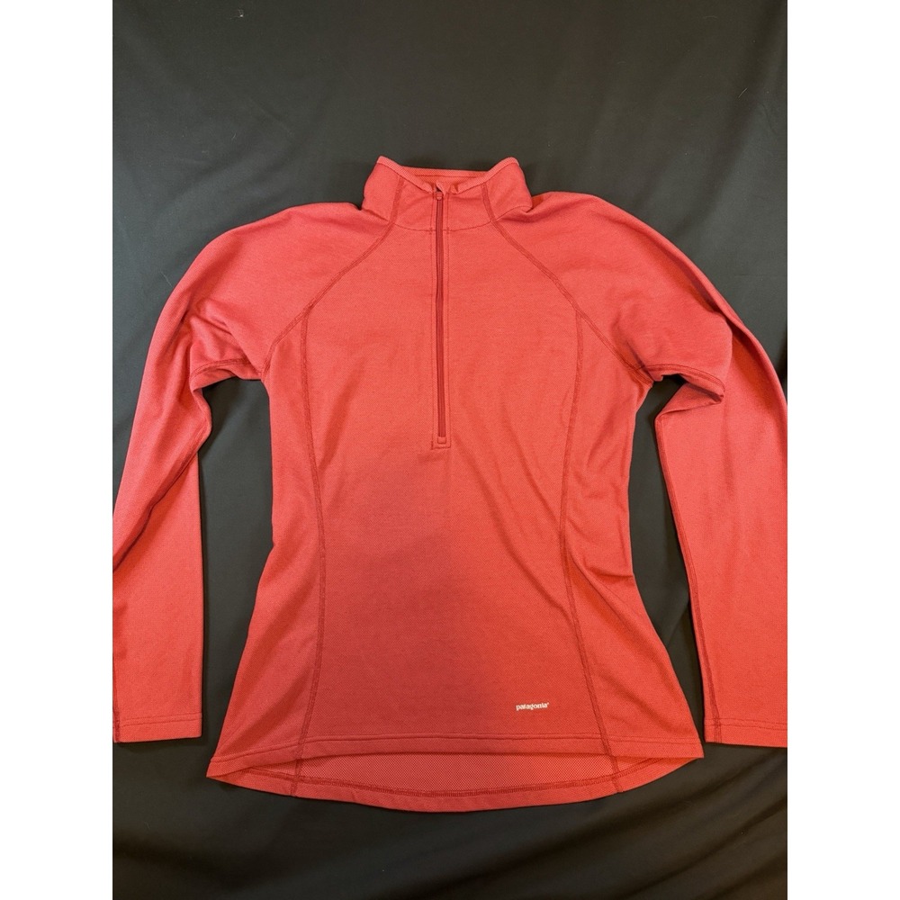 Patagonia Red Capilene Women's Mid-Zip High Collar Activewear LS Shirt, M
